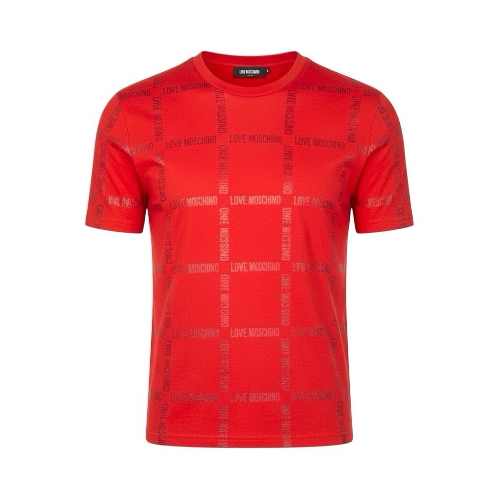 Moschino Love Graphic Cotton Mens T-Shirt RED Logo Valentines New Fits XXLarg